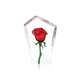 Mats Jonasson Crystal - FLORAL FANTASY Red Rose by Robert Ljubez - 33871