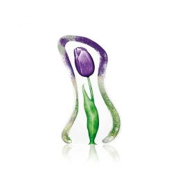 Mats Jonasson Crystal - FLORAL FANTASY Tulip small purple by Robert Ljubez - 34011