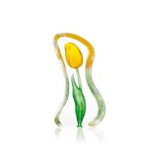Mats Jonasson Crystal - FLORAL FANTASY Tulip small yellow by Robert Ljubez - 34012