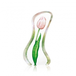 Mats Jonasson Crystal - FLORAL FANTASY Tulip large pink by Robert Ljubez - 34013