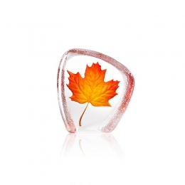 Mats Jonasson Crystal - GLOBAL ICONS Maple Leaf orange by Robert Ljubez - 34207