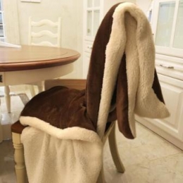 Lamb Fur Imitation Home Bedding Blanket-brown-120x100cm