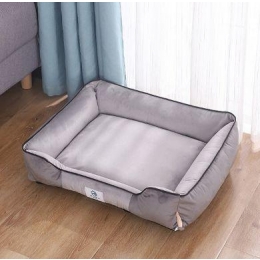 Pet Bed-Rectangular Cushion- Machine Washable-Improved Sleep for Pets-grey-50x40x16 cm