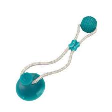 Pet bite toy with suction cup-bouncy ball-green