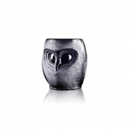 Mats Jonasson Crystal - STRIX small tumbler Owl, black - 42039