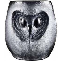 Mats Jonasson Crystal - STRIX large tumbler Owl, black - 42040