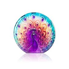 Mats Jonasson Crystal - WILDLIFE PAINTED- Peacock Sculpture by Ludvig Löfgren - 34161